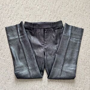 NWT! Women’s Loft Straight Pants In Dark Silver Metallic Texture, size 2